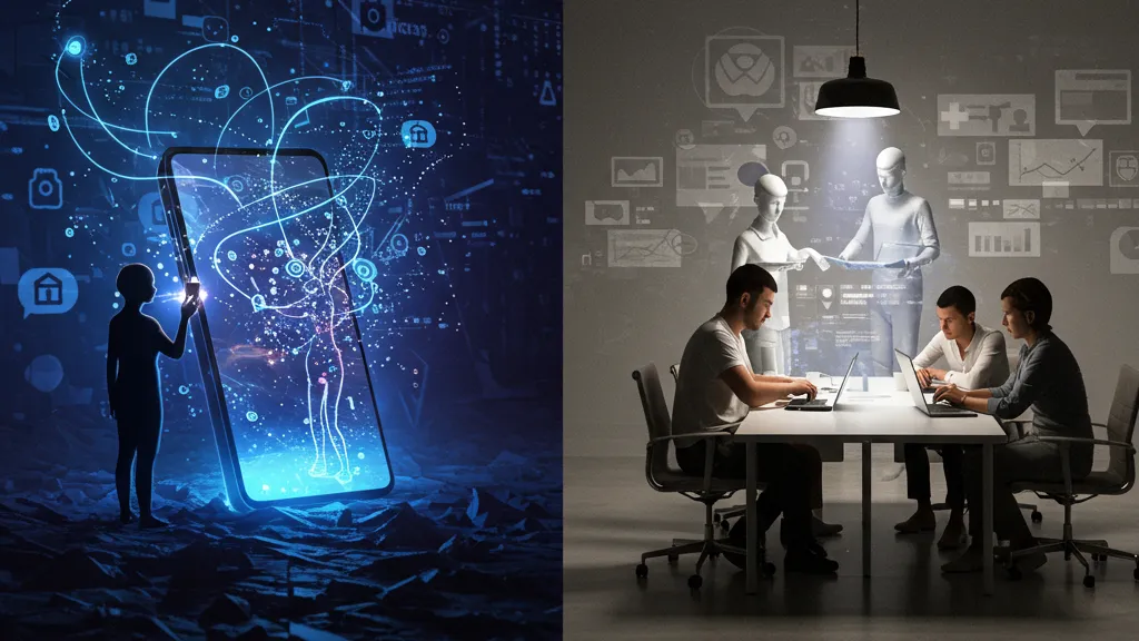 Illustration der digitalen Illusion und Filterblasen