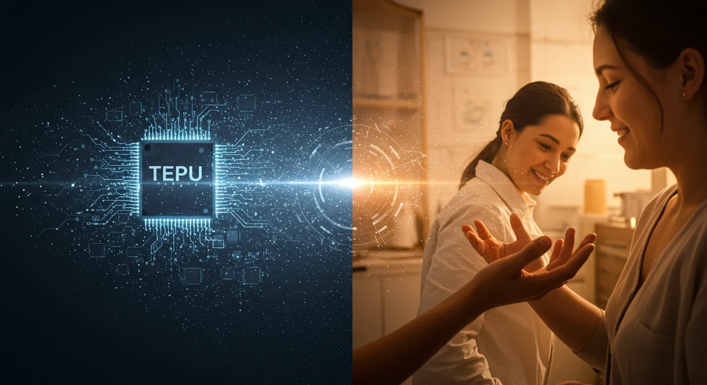 Mensch und Technologie Hand in Hand